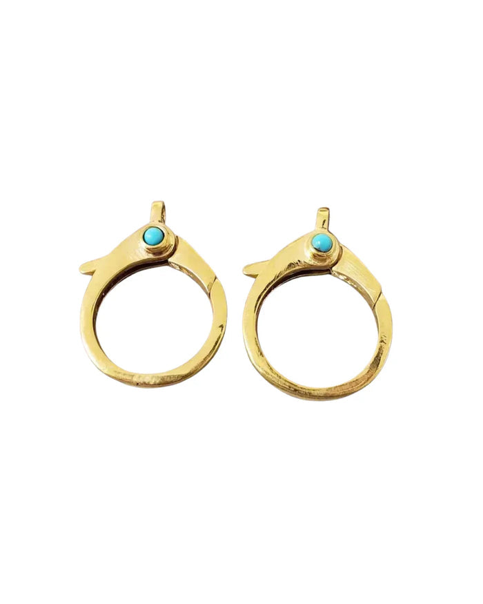 Handmade Arizona Turquoise Clasp: 18k Gold Vermeil Sterling Silver Pendant