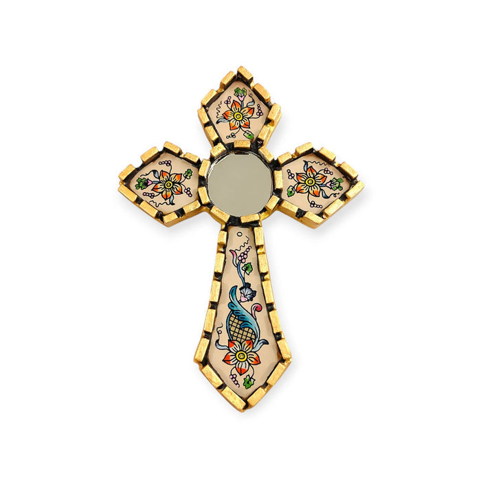 Handmade Peruvian Cross Mirror, Home Wall Decor