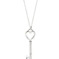 Heart locket and key pendant necklace, silver-tone chain and charm