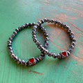 Heart Block Hematite Bracelet