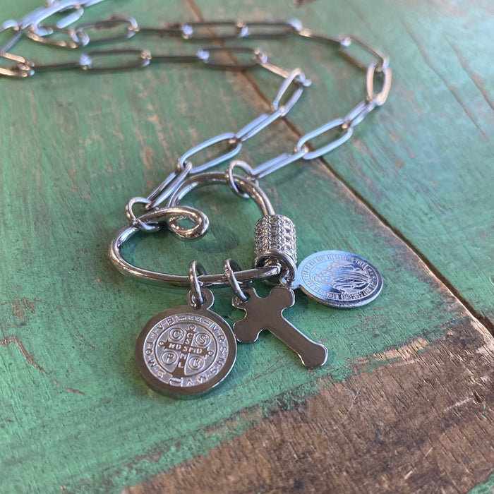 Heart of Faith Paperclip Chain Necklace