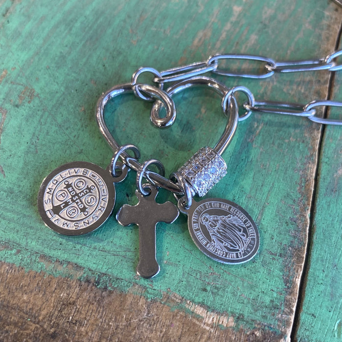 Heart of Faith Paperclip Chain Necklace