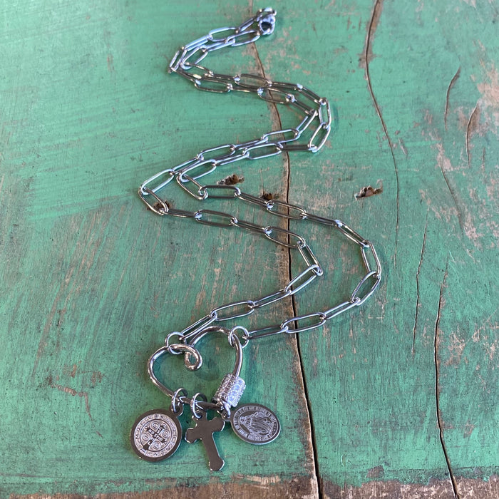 Heart of Faith Paperclip Chain Necklace