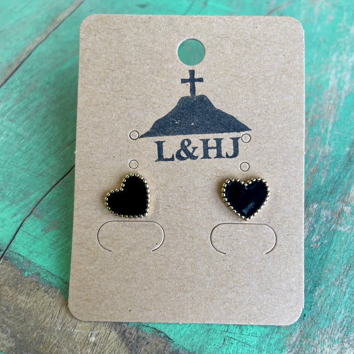 Heart Stud Earrings Gold