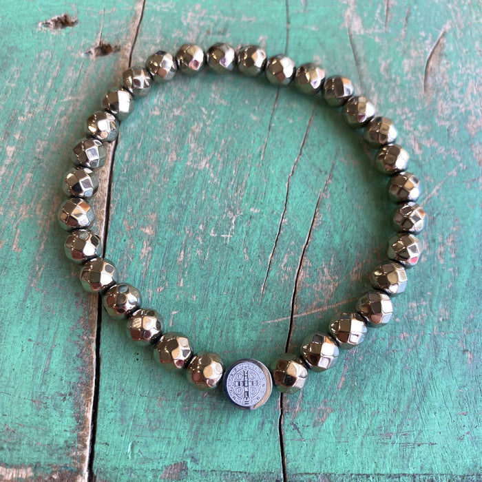 Hematite St Benedict Bracelet