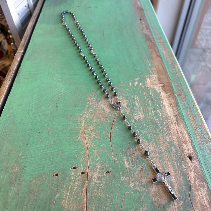 Hematite St Benedict Rosary