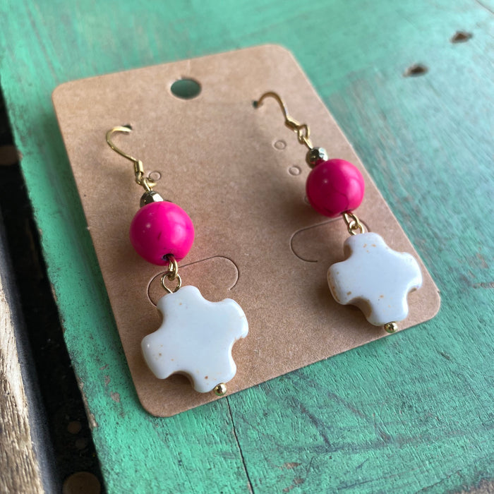 Hot Pink Faith Bracelet and Earrings Set