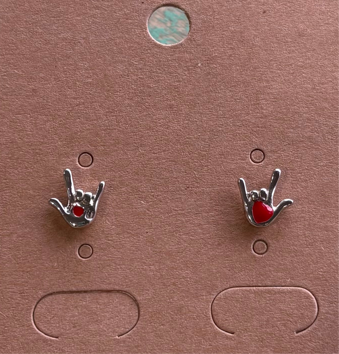 I Love You Sign Language Hands Earrings