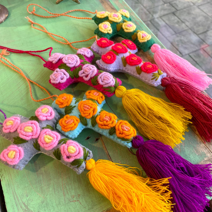 Floral Tassel Cross