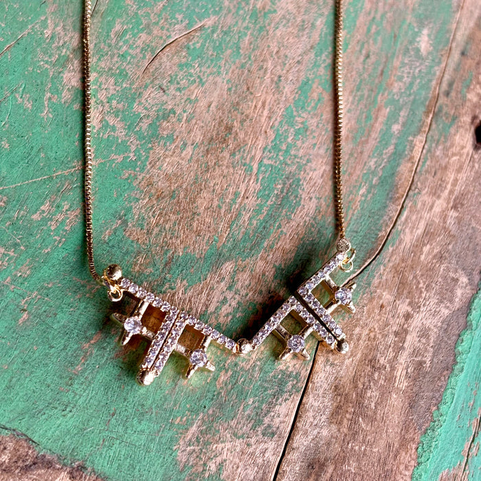 Jerusalem Cross Cubic Zirconia Converter Necklace