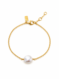 Keshi Pearl Bracelet Gold Vermeil with genuine freshwater keshi pearl on premium 925 sterling silver chain, designed in Broome Western Australia
