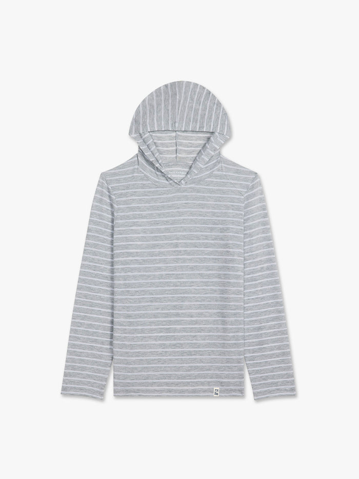 Kids Seabreeze Hoodie | Heather Grey Stripe