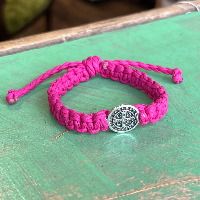 Kid's Single St Benedict Braided Cord Bracelet