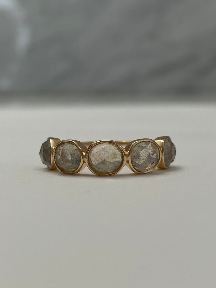 Labradorite ring. Yellow Gold over sterling silver 925 ring with natural labradorite, natural gemstone ring