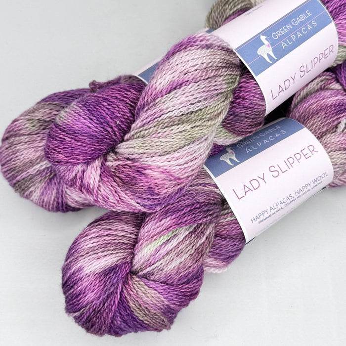 Lady Slipper Fingering Weight Yarn | Calla Lily - Green Gable Alpacas