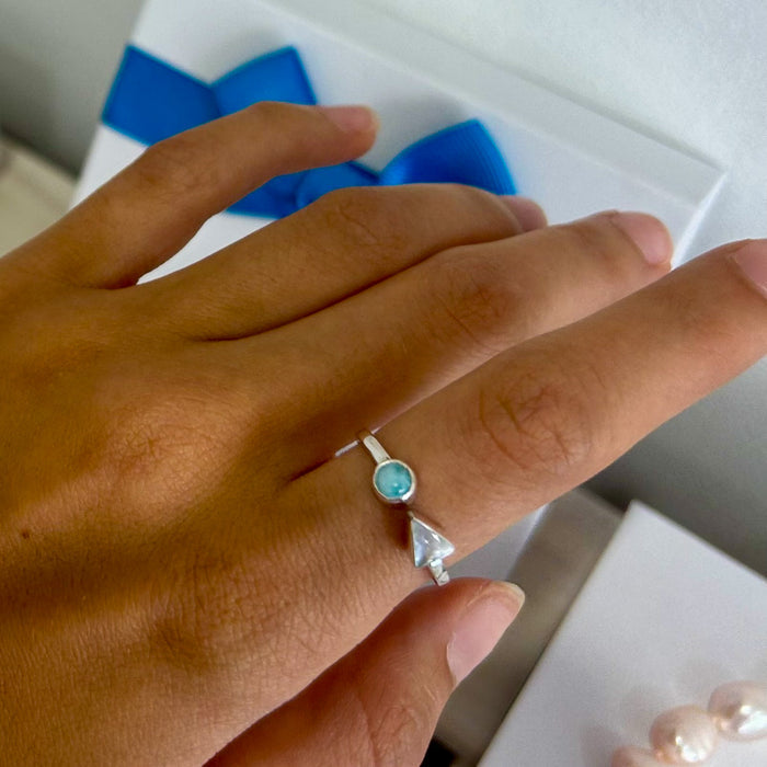 Larimar Arrow Ring Silver