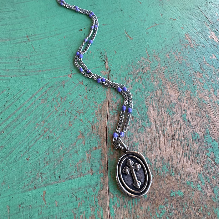 Lavender Cross Necklace