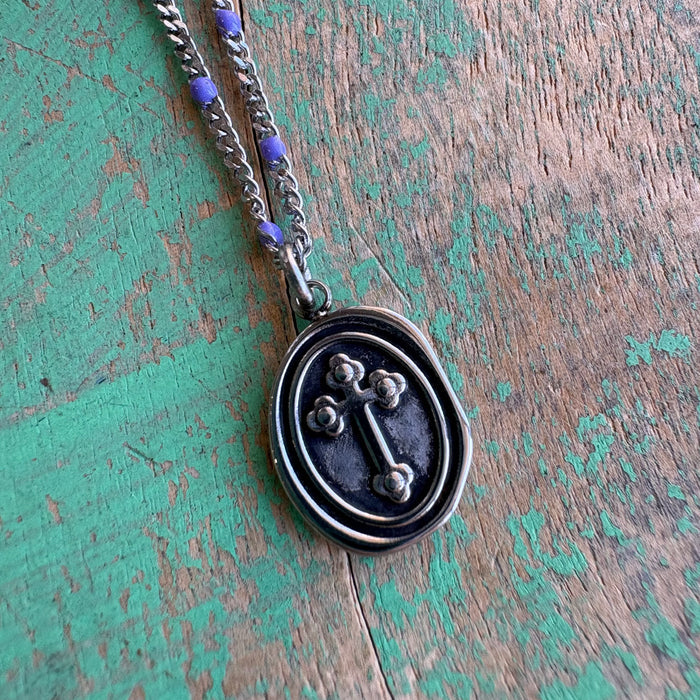 Lavender Cross Necklace