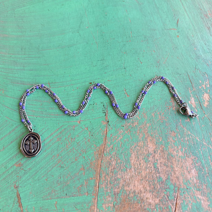 Lavender Cross Necklace