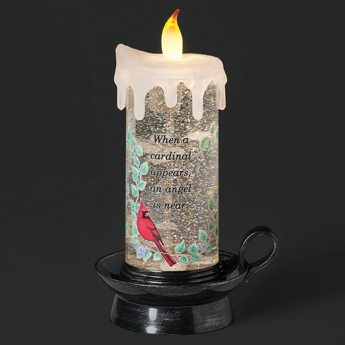 LED Swirl Memorial Cardinal Lantern