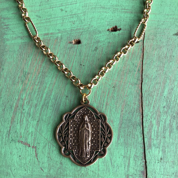 Long Gold Faith Necklace