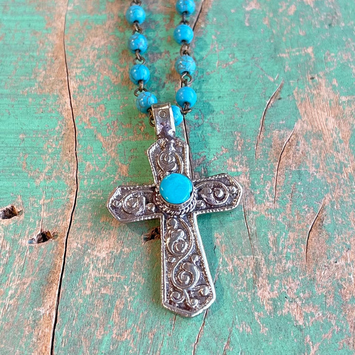 Long Turquoise Faith Necklace