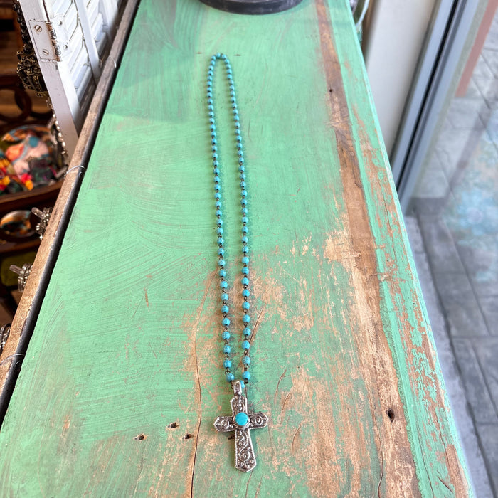 Long Turquoise Faith Necklace