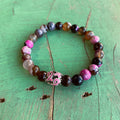 Marbled Agate Breast Cancer Awareness Bracelet