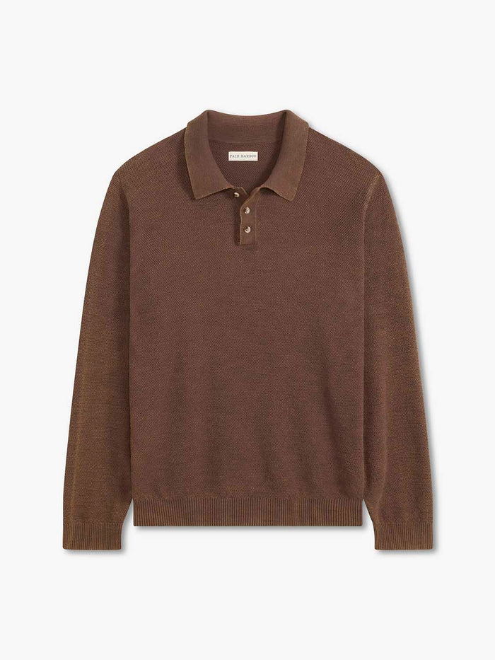 Mariner Long Sleeve Polo | Espresso