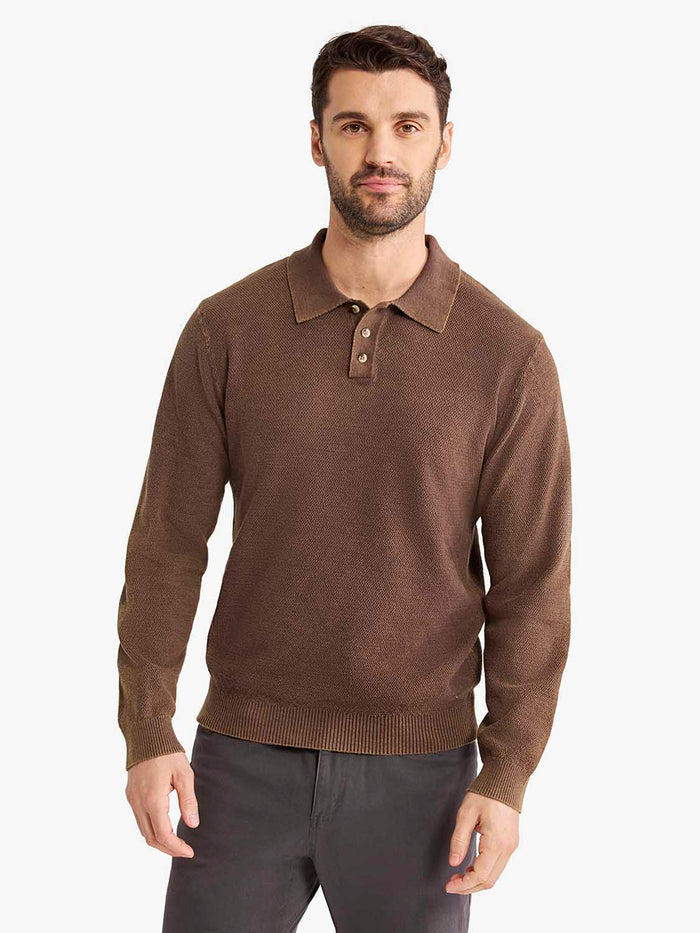 Mariner Long Sleeve Polo | Espresso