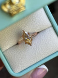 Marquise Cut Champaigne moissanite engagement ring in sterling silver, gold vermeil