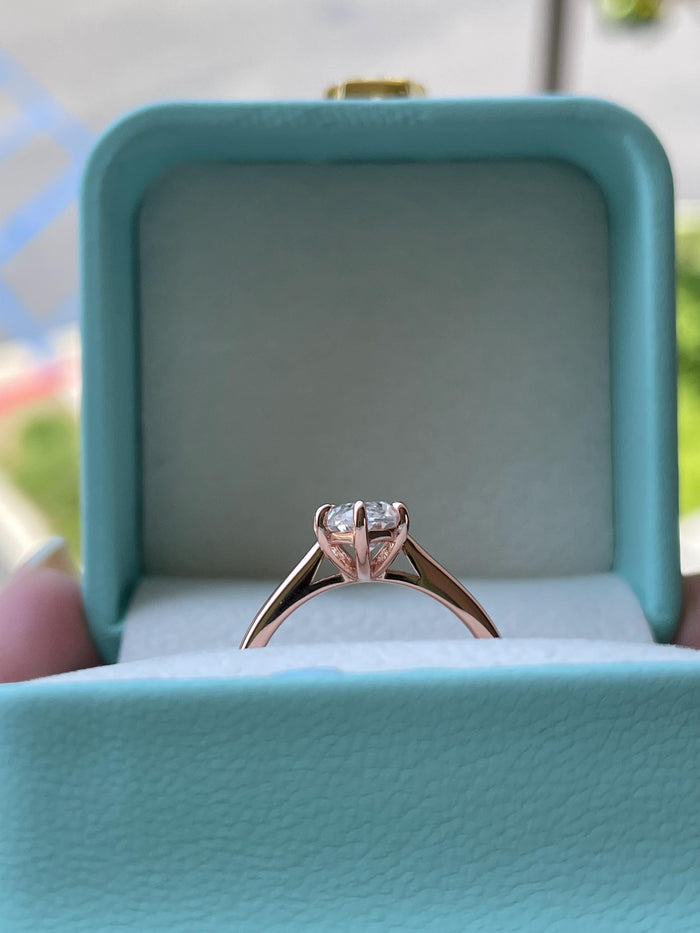 Marquise Cut CZ Diamond Engagement Ring: Sterling Silver, Gold Rose gold Vermeil