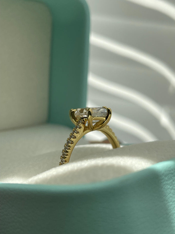 Marquise cut engagement ring. 1.5CT marquise cut CZ diamond engagement ring in sterling silver 925 with rhodium, 14K yellow gold,rose gold