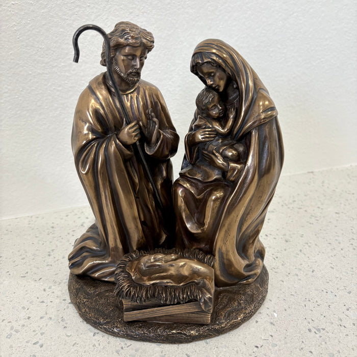 Mary Holding Baby Jesus Bronze Finish Nativity