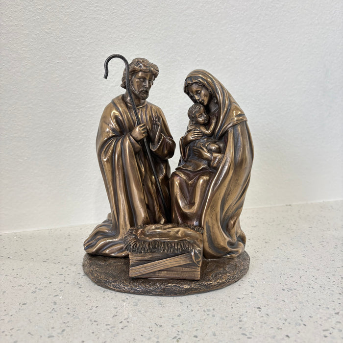 Mary Holding Baby Jesus Bronze Finish Nativity