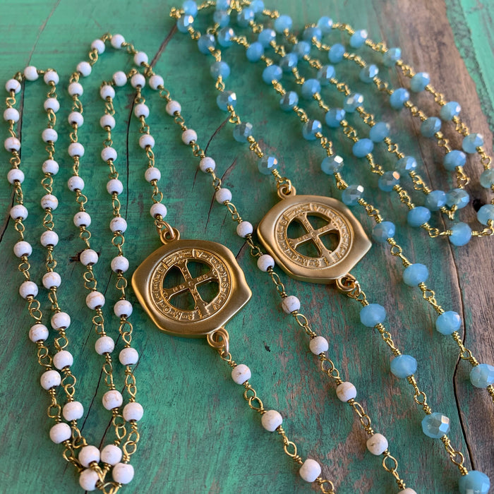 Matte Gold St Benedict Link Necklace