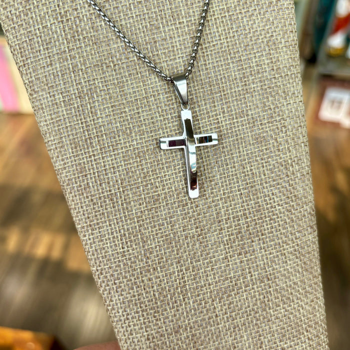 Medium Cross Stainless Steel Necklace