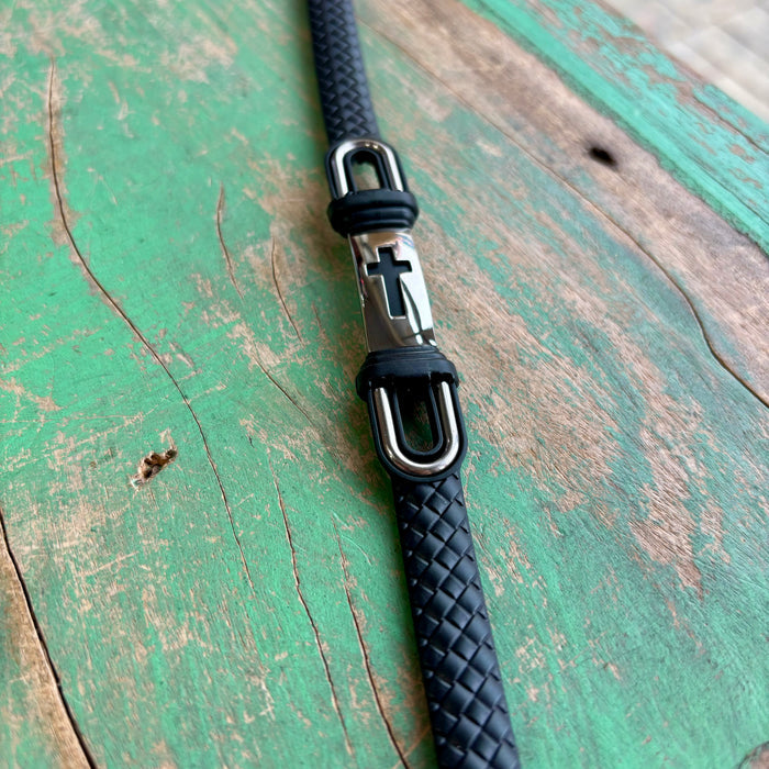 Men’s Silicone and Stainless Steel Bracelet