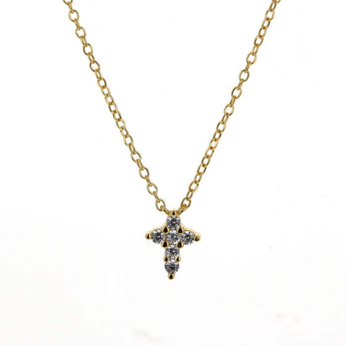 Mini CZ Cross Necklace