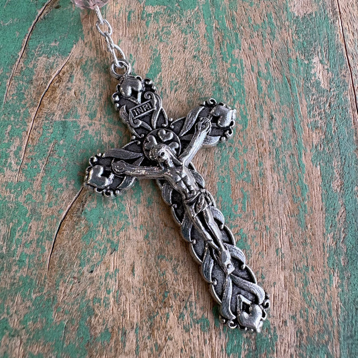 Miraculous Floral Blush Rosary