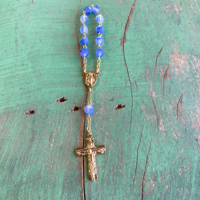 Miraculous Medal Frosted Bead Decade Rosaries
