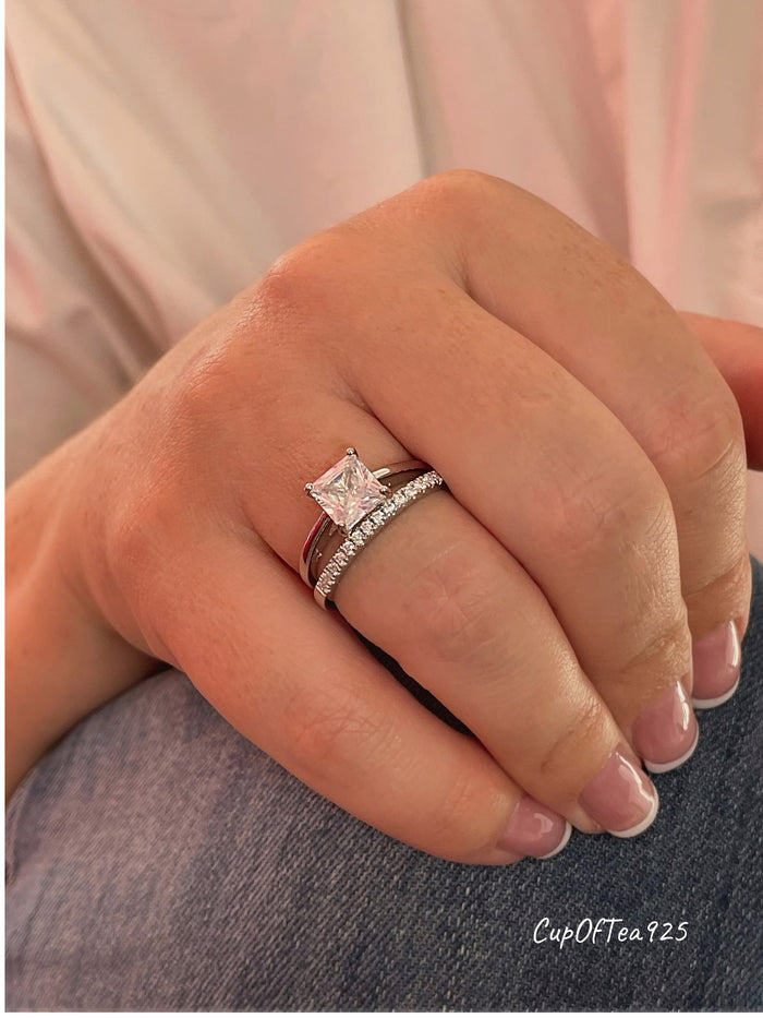 Moissanite Band, 2mm sterling silver 925 moissanite band , rose gold, yellow gold vermeil Half Eternity Band with the Finest Moissanite