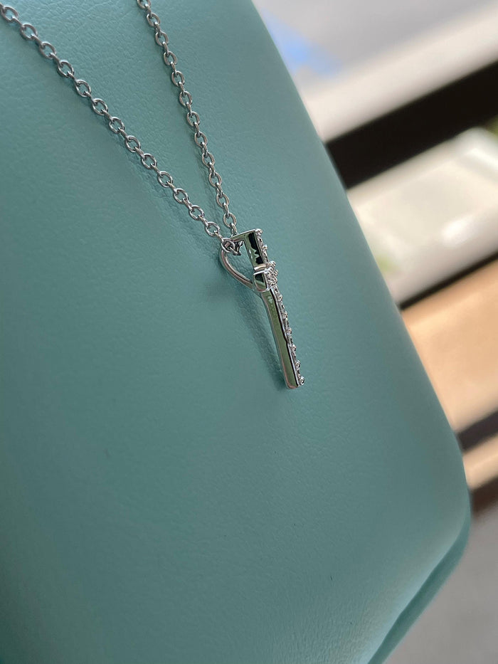 Moissanite Cross Necklace: Sterling Silver 925 Minimalist Pendant