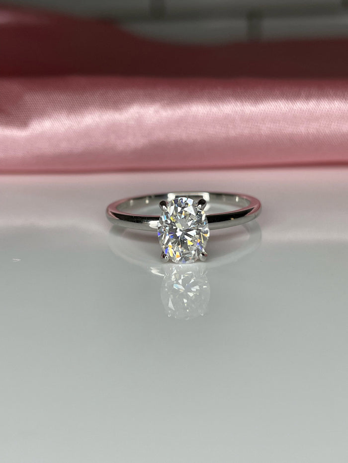 Moissanite engagement ring. 1.5CT Oval Cut D Color VVS1 Moissanite In Sterling Silver 925 solitaire engagement ring, promise ring