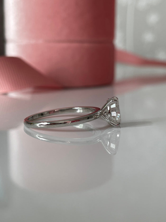 Moissanite engagement ring. 1.5CT Oval Cut D Color VVS1 Moissanite In Sterling Silver 925 solitaire engagement ring, promise ring