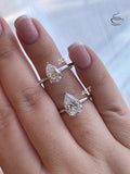 Moissanite engagement ring. Sterling Silver 925, 10K, 14K engagement ring with 2CT 4CT pear shaped moissanite, tear drop moissanite ring
