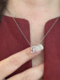 Moissanite Initial Necklace, Sterling Silver Personalized Jewelry, Moissanite necklace, initial P, gift for her, Moissanite jewelry