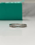 Moissanite. Sterling silver 925 curved moissanite band.