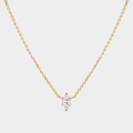 Dainty gold-tone cable chain necklace with marquise cubic zirconia pendant