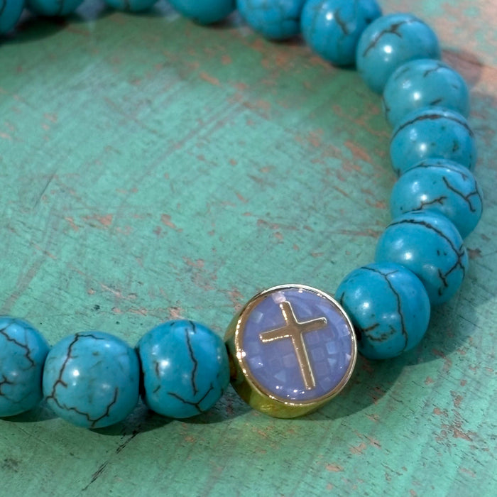 Mosaic Cross Turquoise Bracelet
